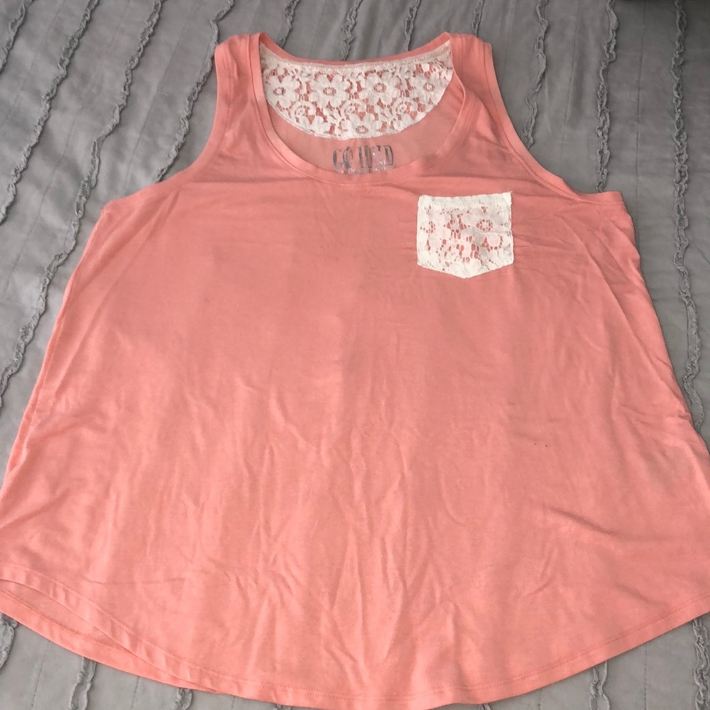 Peach Laced Accented Tank